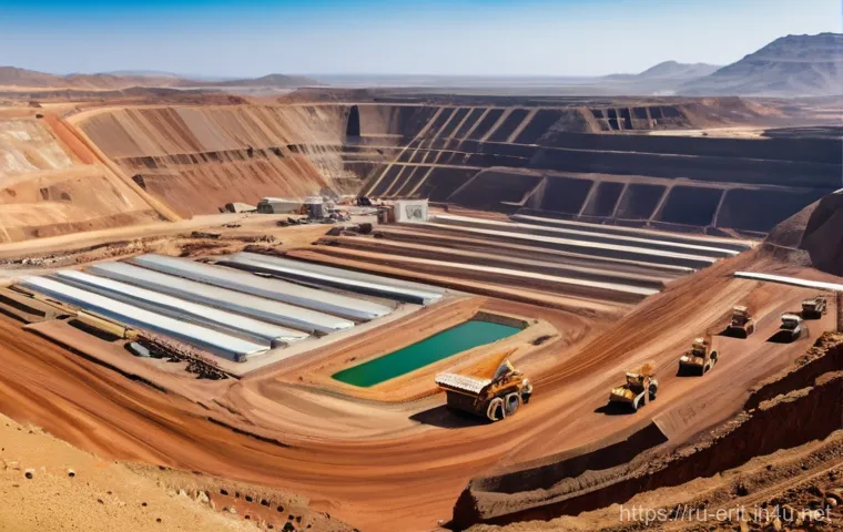 에리트레아 투자 기회 - **Eritrean Mining Prosperity:** A panoramic, high-angle shot of a modern, large-scale mining operati...