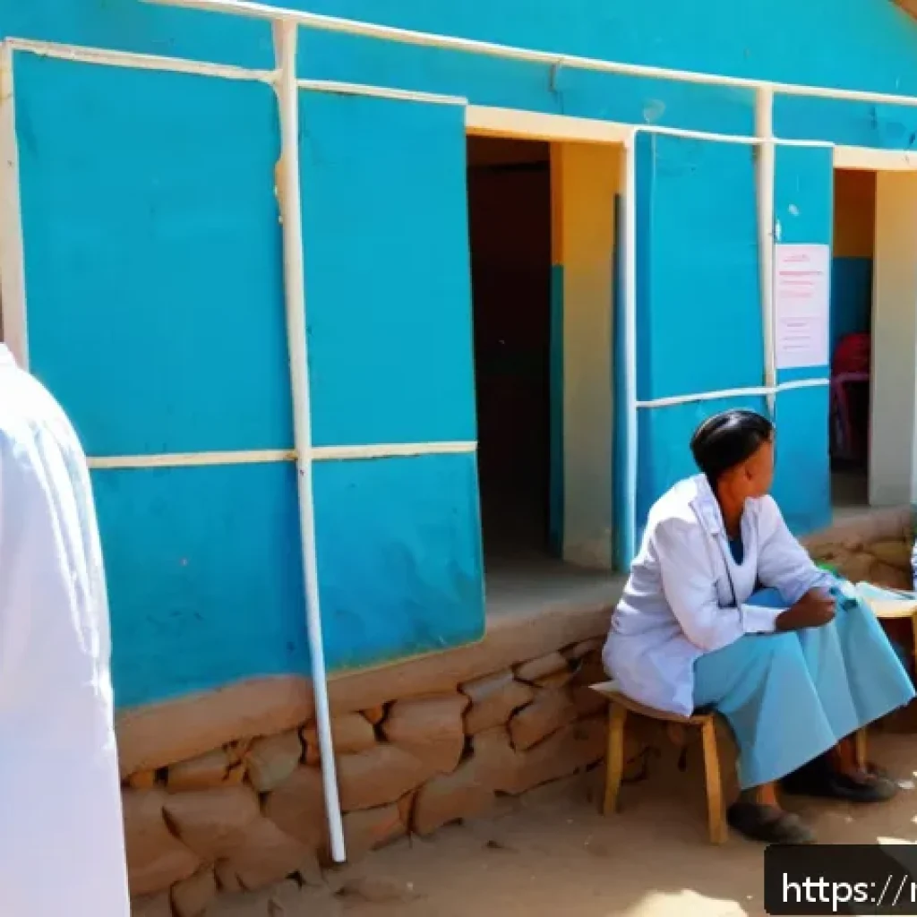 에리트레아에서의 국제 구호 활동 - A vibrant rural health clinic scene in Eritrea showing local medical workers in modest uniforms prov...
