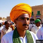 에리트레아의 공식 언어 - A vibrant cultural festival scene in Eritrea showcasing diverse ethnic groups dressed in traditional...